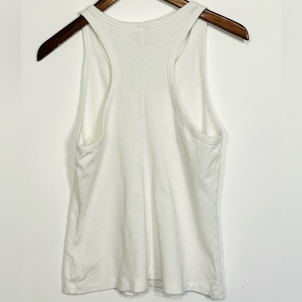 Cabi white scoop neck tank top wide arm cotton ribbed beach casual summer med - Picture 6 of 6